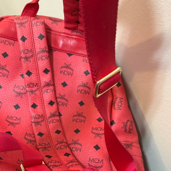 MCM Coral Backpack with Gold Studs - Picture 10 of 14